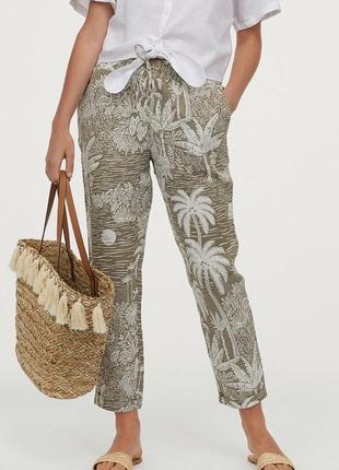 Льняные джоггеры h&m