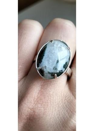 Серебряный комплект с моховым агатом