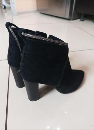 Полуботинки замша на каблуку