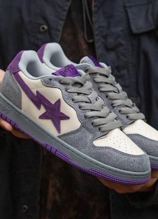 Кроссовки bape sk8 sta purple/бейп5 фото