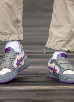 Кроссовки bape sk8 sta purple/бейп7 фото