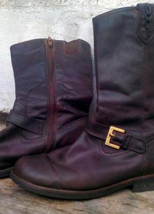 Сапоги женские "clarks" кожа!