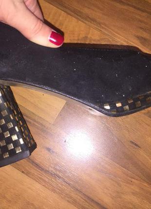 Туфли marco туфельки на каблуке черные замш настоящия кожа италия3 фото