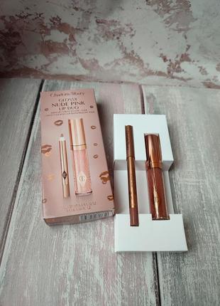 Набор для губ charlotte tilbury glossy nude pink lip duo3 фото