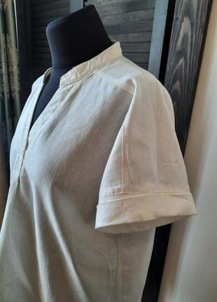 Стильна базова льляна блуза льон котон damart oversize, m/l7 фото