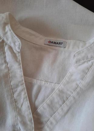Стильна базова льляна блуза льон котон damart oversize, m/l5 фото