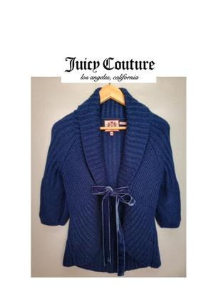 🔥знижка juicy couture в'язаний шерсть теплий светр кардиган з велюровим бантом альпака