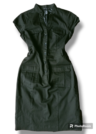 Платье платье h&amp;м, черная с пуговицами и карманами, короткий рукав, размер s2 фото