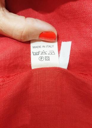 Італія красива спідниця червона на застібці спереду, довжина міні тканина льон літня жіноча10 фото