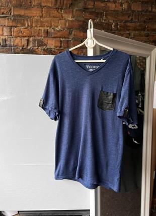 Guess men’s blue v-neck t-shirt футболка