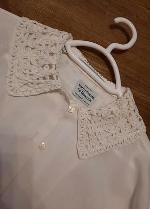 Шикарная белая рубашка benetton