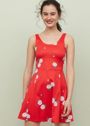H&m летнее женское платье с цветами цветастое