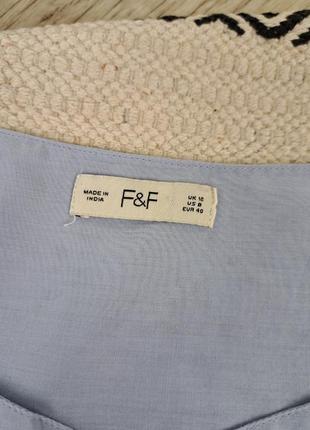 Брендовая мыла блуза свободного кроя с пышными рукавами f&amp;f🩵7 фото