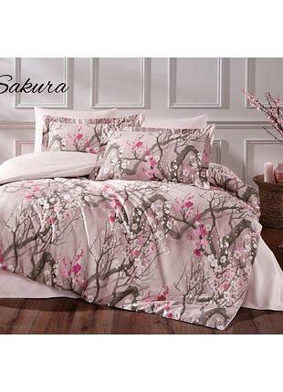 Постельное белье tivolyo home sakura делюкссатин евро