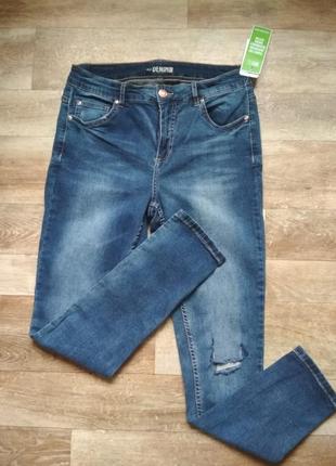 Бомбовые стрейчевые джинсы с высокой талией denim, р. 40.1 фото