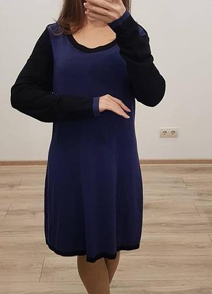 Теплое сине-черное платье от m&s