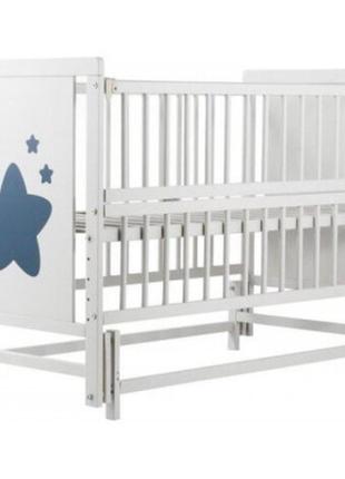 Ліжечко дитяче дерев'яне зірочка 120х60 без шухлядислонова кістка2 фото