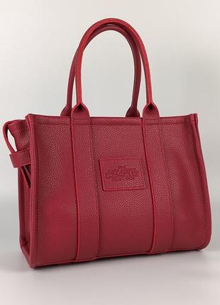 Marc jacobs medium tote bag red2 фото