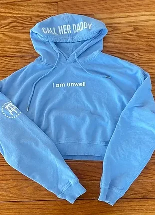 Женская укороченная худи unwell. толстовка