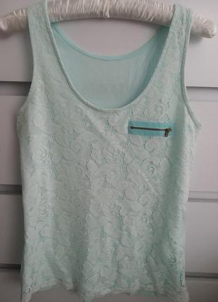 Майка летнего мятного цвета 46-48 разм