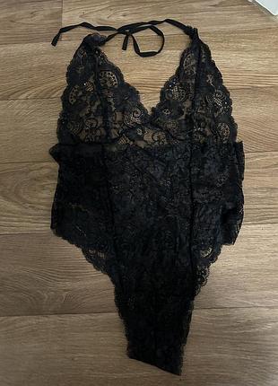 Чорний базовий мережевний прозорий  боді xs s m