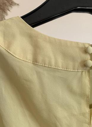 Жовтий топ блузка розмір xs, oodji легенька з бантом4 фото