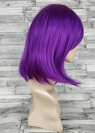 7045 парик фиолетовый прямой каре