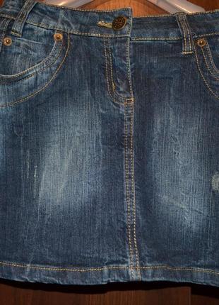 Костюм: джинсовая юбка и лосины рост 140 см5 фото