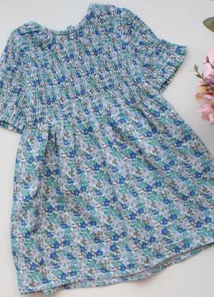 Легкое муслиновое платье в цветочный принт zara 2-3 года