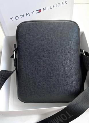 Барсетка tommy hilfiger черная сумка через плечо мужская / мессенджер на подарок2 фото