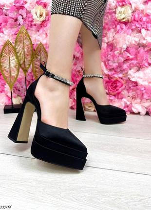 ❤️ шикарні атласні туфлі на платформі