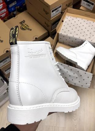 Зима🤩dr martens 1460 white🤩женские кожаные зимние ботинки/сапоги мартинс с мехом, белые5 фото