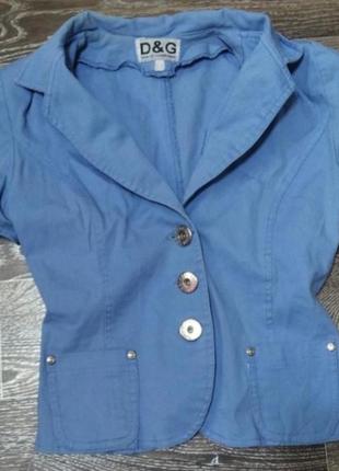 Пиджак летний  стрейчевый с коротким рукавом и карманами1 фото