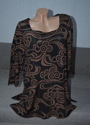 Блуза , кофточка в черно - коричневый принт