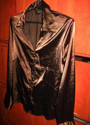 Блуза  под шелк шоколад4 фото