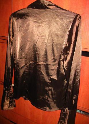 Блуза  под шелк шоколад3 фото