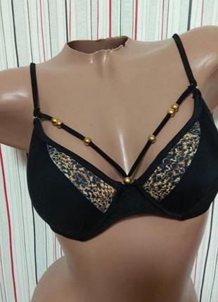 Чорний верх бюстрагльтер від купальника зміїїний принт
