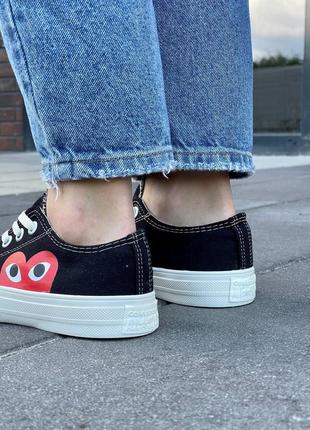 Кроссовки кеды comme des garçons play x converse low ‘black’ кроссовки8 фото