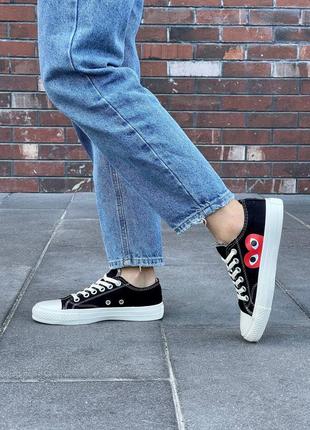 Кроссовки кеды comme des garçons play x converse low ‘black’ кроссовки7 фото