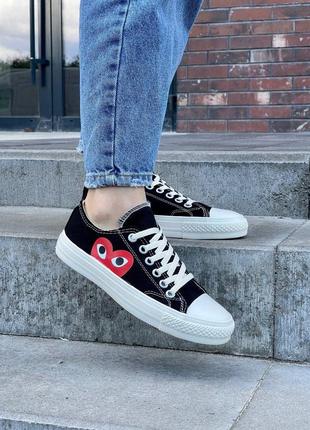 Кроссовки кеды comme des garçons play x converse low ‘black’ кроссовки1 фото