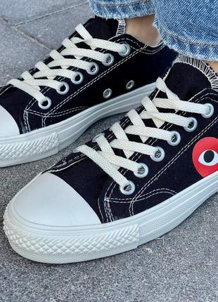 Кроссовки кеды comme des garçons play x converse low ‘black’ кроссовки6 фото