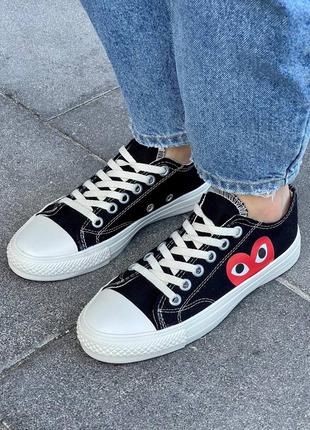 Кроссовки кеды comme des garçons play x converse low ‘black’ кроссовки10 фото