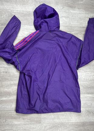Adidas кофта ветровка l размер винтажная спортивная плащовка фиолетовая оригинал3 фото