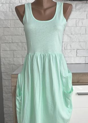 Фирменный летний сарафан с карманами