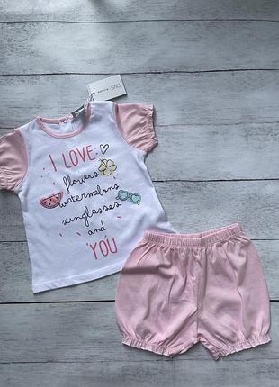 Костюм футболка, шорти ovs fagottino 9-12 м
