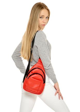 Женская сумка слинг через плечо sambag brooklyn красная