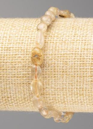 Браслет из камня цитрин галтовка d-7х7мм+- на резинке l-18см+-