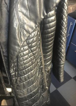 Кожаный пуховик
