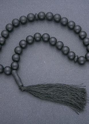 Ботинки шунгит 33 бусина, вставка из шунгита, d-12мм