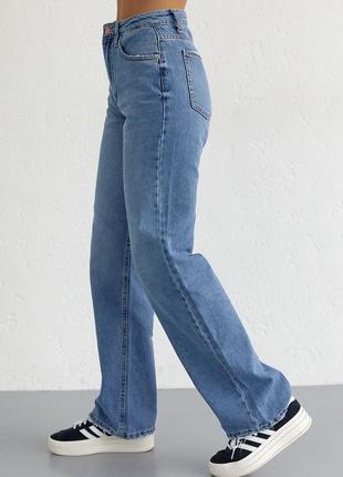 Прямые женские джинсы мом с высокой талией5 фото